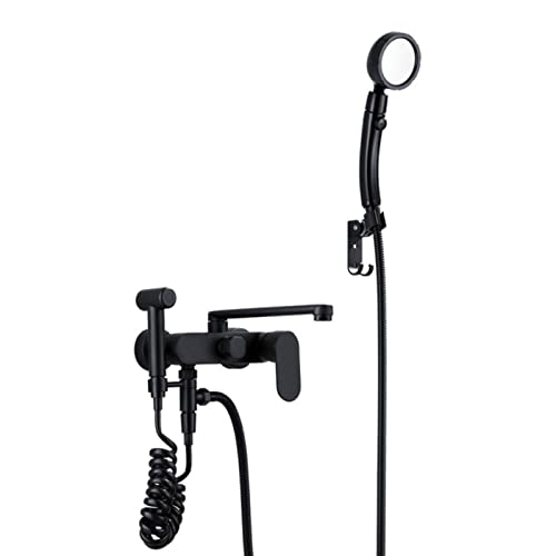 Robinet de douche de salle de bain noir mitigeur eau chaude froide