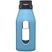 Takeya 12 oz Glass Water Bottle with Silicone Sleeve, Cobalt Blue (12 oz)