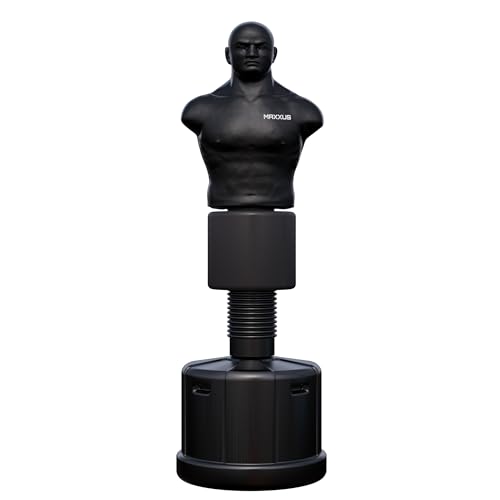 MAXXUS Mannequin de Boxe Pro Fighter - Autoportant, Lourd, Hauteur Réglable 161-186 cm, Eau/Sable,...