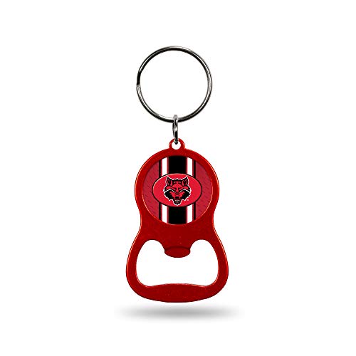 Rico Industries NCAA Arkansas State Red Wolves Red Metal Keychain – Beverage Bottle Opener With Key Ring – Pocket Size