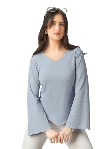 Image of Plus Size Women Top Bell Sleeve | Casual Top for Women Full Sleeve