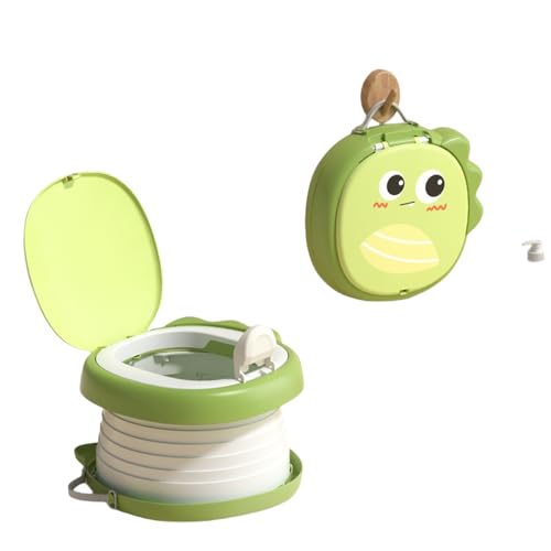 Eiuuioj子供用旅行用折りたたみ式トイレスツール、ポータブル子供用小便器、男女兼用ベビー旅行用車用トイレ (グリーン)