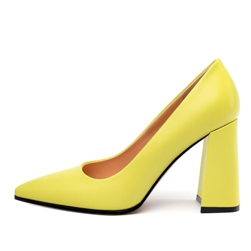 Women's Pumps, Closed Toe Block High Heels, Fashion Solid Wedding Casual Working Shoes for Women2