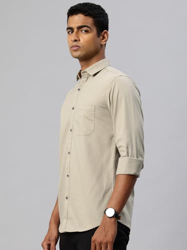 Image of Majestic Man Comfort Slim Fit Solid Pure Cotton Self Design Casual Shirt