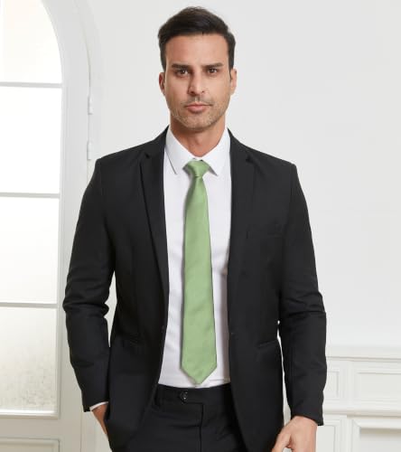 Image of DecTwig Men's Ties Solid Color Formal Neckties 3.15 inch (8CM) Black Ties For Men