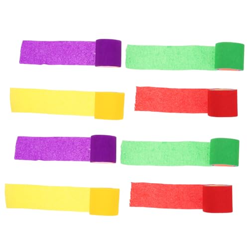 Gogogmee 8 Rolls Crepe Paper Streamers for Boys and Birthday Party Decorations DIY Art Craft Supplies Valentines Day Decorations