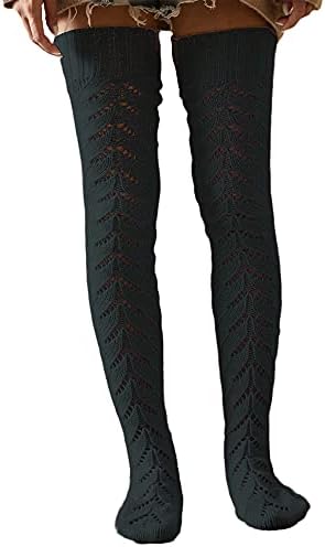 Springcmy Womens Girls Winter Cable Knit Over Knee Socks Thigh High Long Boot Socks Stocking Leg Warmer