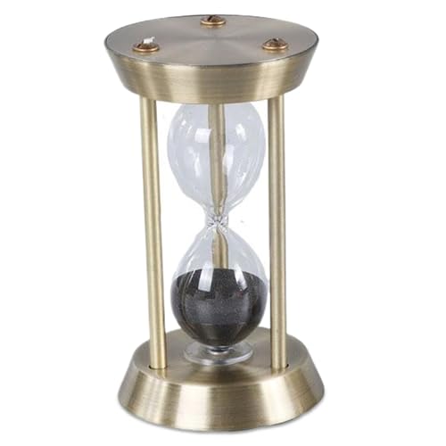 Temporizador de Arena, Reloj de Arena de 10 Minutos, Temporizador de Reloj de Dorada de 4.7x2.7 Pulgadas con Negra, Exquisita silenciosa y Decorativa para el hogar, Restaurante, Hotel