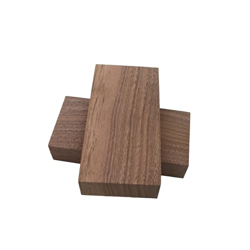 2PCS Unfinished Walnut Wood Blocks for DIY Crafting Scroll Saw Woodworking Wood Carving Burning Laser Cutting Engraving CNC Cutting Painting Fretwork (3.93 x 1.96 x 0.78)