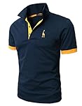 KUNJLELP Men's Regular-Fit Cotton Pique Polo Shirt Short Sleeve Golf Polos,Blue 01,M