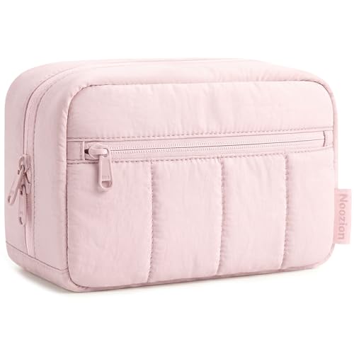 Noozion Makeup Bag Travel Toiletry Bag Puffy Padded Cosmetic Bag for Women Makeup Organizer Case Wide-open Pouch Purse Travel Essentials