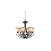 Lumenno Lighting 1003-03-06 Chandelier with Tea Stained Glass Shades, Bronze Finish