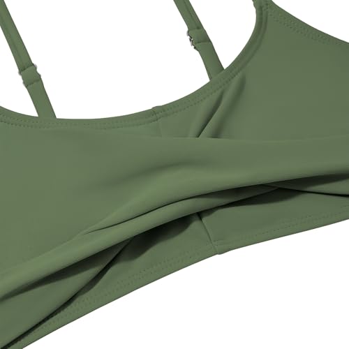 Image of Zando Girls Swimsuit Two Piece - Adjustable Strap Bathing Suit Solid Color Bikini Sets for Teens Girl Beach Swimwear