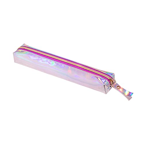 Estojo PVC Holográfico Mini 1 Zíper Roxo Neon, BRW