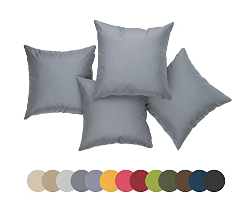 chilly pilley Coussin De Chaise Jardin Imperméable Coussin Décoratif Coussin De Siège Extérieur Intérieur Coussin De Dossier De Nombreuses Couleurs (Gris 4er Set...
