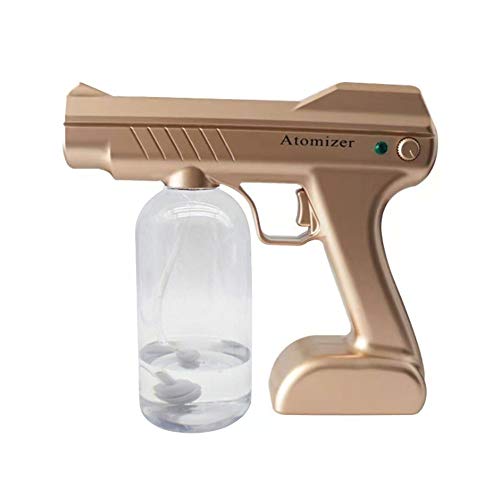 Oriflame Steam Gun, Handheld Rechargeable Nano Atomizer 27oz Large Capacity ULV Electric Sprayer Nozzle Adjustable Fogger for Home, Office, School or Garden (Gold)