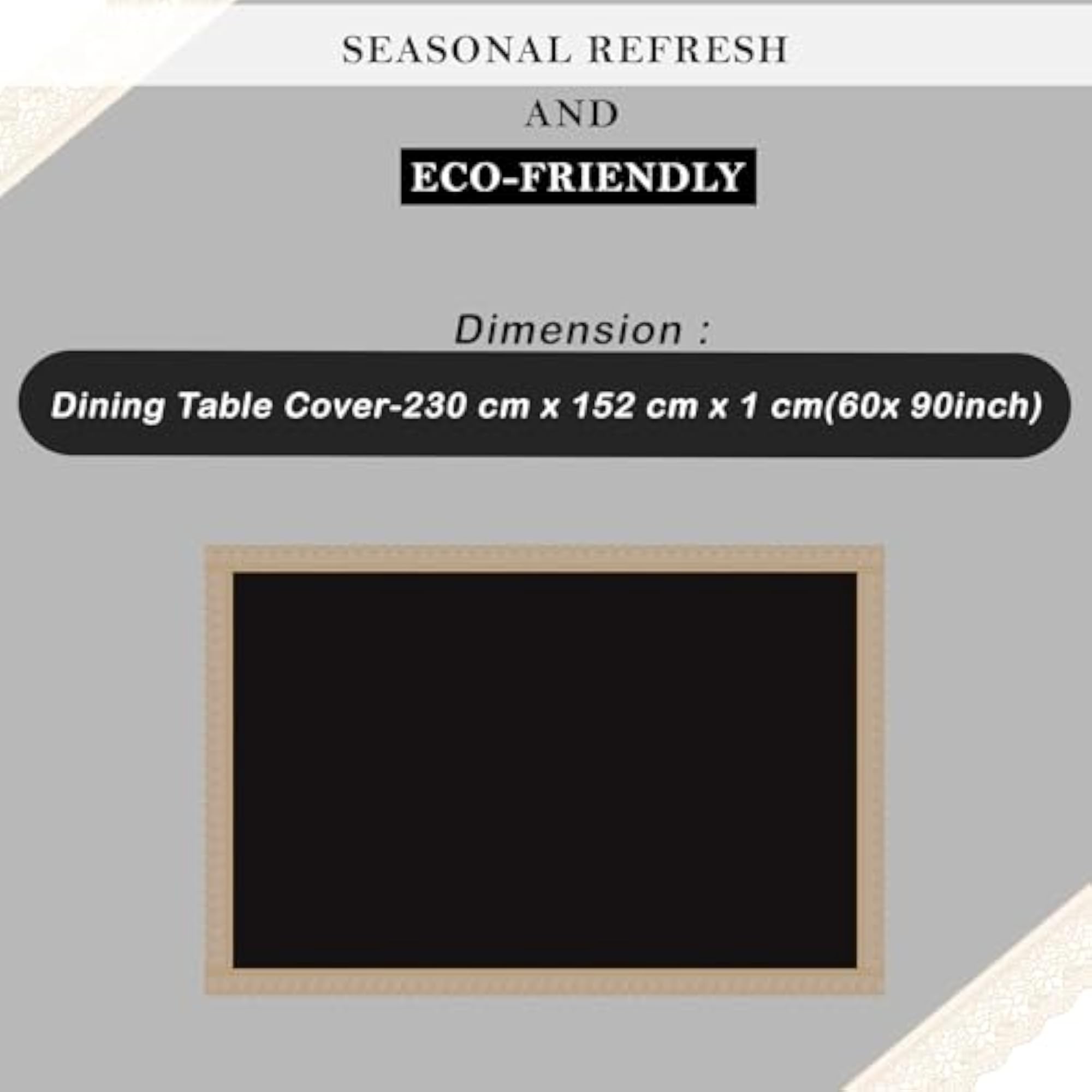 PVC Waterproof Dining Table Cover, 60x90 Inch for 6 Seater