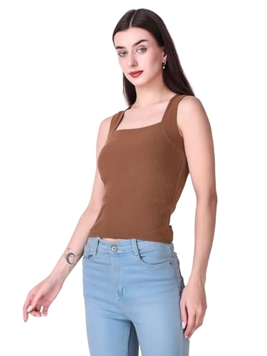 Image of Sizi Women Padded Camisole Workout Top| Tank Top with No Trace,Square Neck Seamless Vest,Elastic Removable Wide Shoulder Strap Camisole