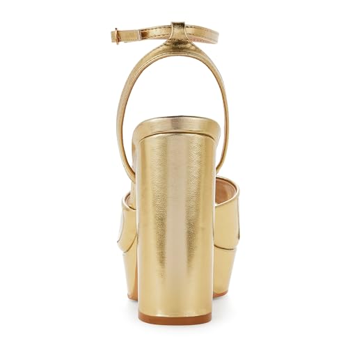 Elisabet Tang Chunky Heeled Platform Sandals for Women,4.7 Inch Block Heels with Open Toe Ankle Strap, Dress Shoes for Wedding Party Homecoming Travel4