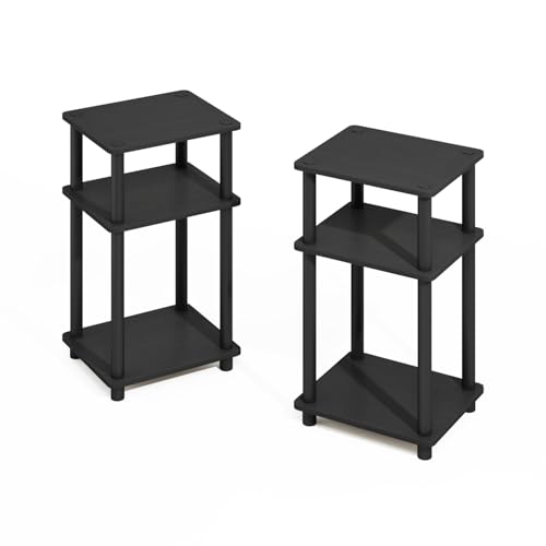 Image of Furinno Turn-N-Tube Storage Shelves, Stackable Standing Shelf, Open Corner Shelf, for Organization and Storage, Living Room, Garage, Home Office, Americano