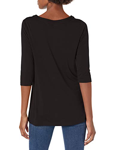 Túnica para mujer Hanes holgada que disimula la cadera con escote original negra S 2