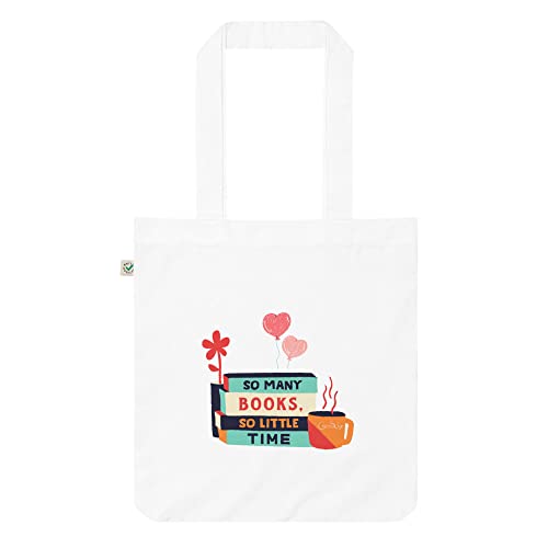 Carmen Weiz Borsa Tote Bag bianca per le amanti di romanzi rosa e new adult - motivo So many books