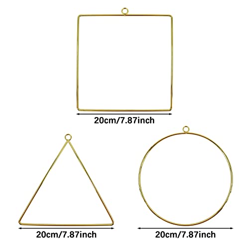 HYDDNice 6 Pieces of Metal Floral Hoop Wreaths Metal Floral Hoop Wreath Round Triangle Square Hoop Frame fit for Flower Garland Hanging for DIY Flower,Wall Hanging,Wedding Wall Decor,School and etc. - Thumbnail 3