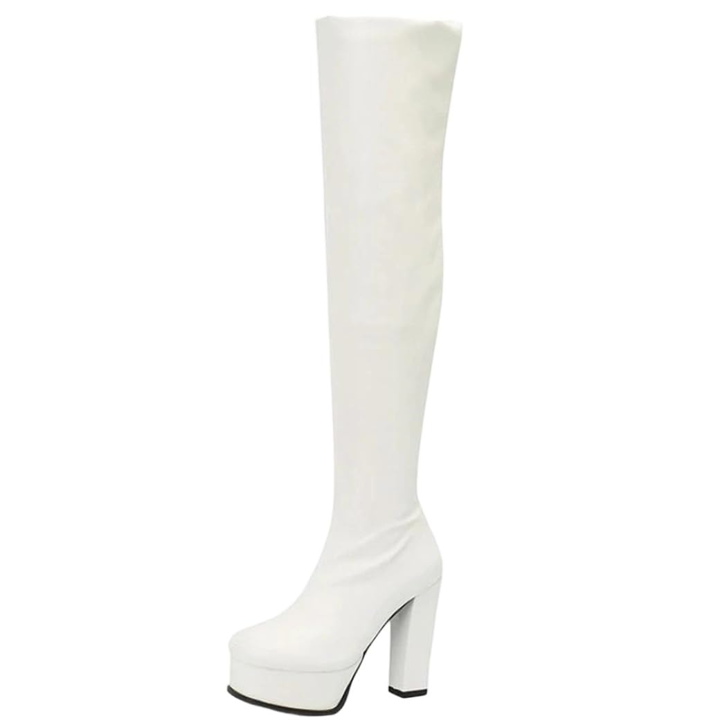 Womens Winter Platform Over The Knee Boots Sexy Heeled Thigh High Long Boots