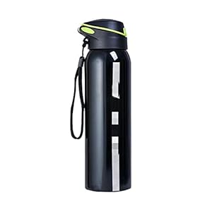 jiejie store 500 ml Mountain Bicycle Kettle Riding Aluminium Thermoskoekje Warmhouder Water Cup Sport Bike Accessoires Waterfles 100% nieuw en van hoge kwaliteit: oppervlaktetextu (Color : Black)