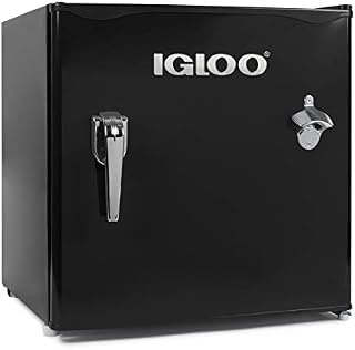 Igloo IRF16RSBK Classic Single Door Chrome Handle & Bottle Opener Compact Refrigerator