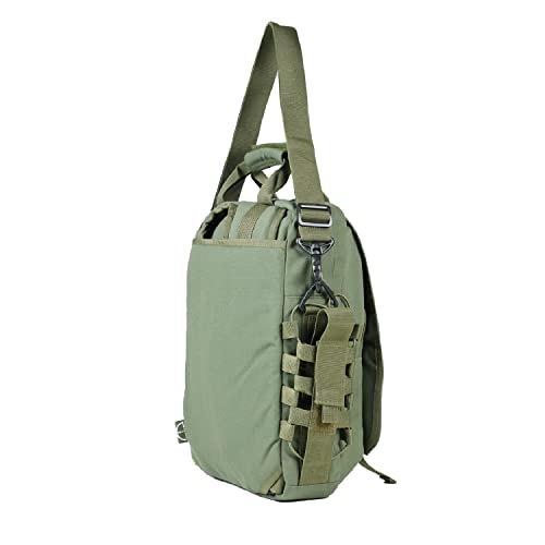 Image of OLIVE PLANET'S Unisex Army Laptop Backpack for Soldiers | 3-Way Carry Bag | Handbag | Sling Bag | Messenger Bag | 15-Inch Laptop Bag | Nylon Bags | Olive Green | 15 Inch