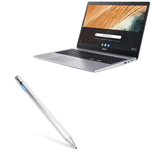 BoxWave Stylus Pen Compatible with Acer Chromebook 315 (CB315-3HT) - AccuPoint Active Stylus, Electronic Stylus with Ultra Fine Tip for Acer Chromebook 315 (CB315-3HT) - Metallic Silver