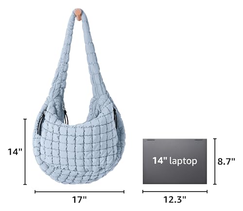 Image of ODODOS Quilted Carryall Tote Bag for Women Crossbody Hobo Lightweight Padding Shoulder Bag
