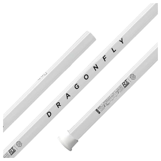 Epoch Lacrosse Wolf Athletics Men's Dragonfly Elite 3, C30, iQ2 Flex - Attack/Midfield Lacrosse Shaft, High-Density Resin, Carbon Fiber, Crafted for Elite Players - White