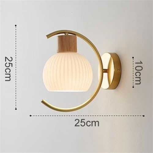 Lámpara de pared de madera E14 aplique de pared dorado para decoración interior del baño 3