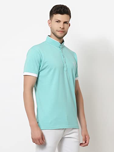 Image of UZARUS Men's Solid Cotton Regular Fit Polo T-Shirt