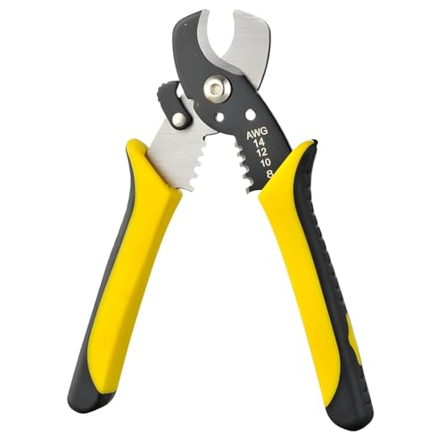 Image of XIKKART Self-Adjusting Insulation Wire Stripper. For stripping wire, Automatic Wire Stripping Tool /Cutting Pliers Tool, Automatic Strippers with Cutters & Crimper Wire (Yellow)