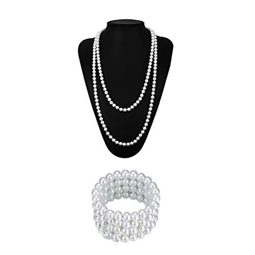 BESTOYARD Années 1920 Collier de Perles et Bracelet Vintage Costume Bijoux Long Collier Fashion Pearls Accessoires de Cosplay pour Femmes Cover