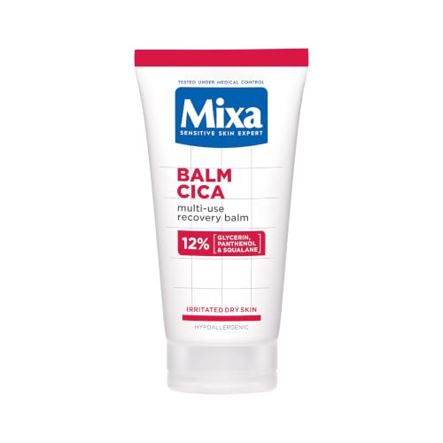 Mixa Multi-Use Balm Cica Multi-Use Recovery Balm for Irritated Dry Skin with 12% Glycerin Panthenol & Squalane Suitable for Face Body & Lips Hypoallergenic 50ml