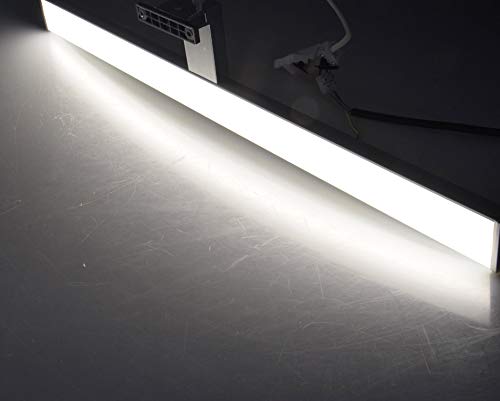 ChiliTec LED Mirror Light 40 cm Bathroom Lamp Mirror Bathroom Light 7 Watt 1080 Lumen IP44 Mirror Cabinet Wall and Surface Mounting Lighting Aluminium Look Neutral White - Image 4