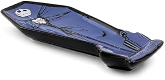 Silver Buffalo Disney Tim Burton's The Nightmare Before Christmas Featuring Jack Skellington Pumpkin King Coffin Shaped Sculpted Ceramic Spoon Rest