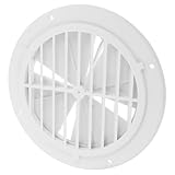 GANAZONO Rv Round Air Vent Cover White with Louvers, Heater Vent Outlet Grille for Yacht and Travel Trailer