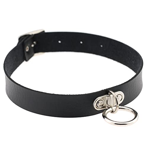 AROROMI Leder Halsband Mit O-Ring - Sklave Sexspielzeug Bondage Halsfessel Fetisch SM Fesseln Halsbänder Erotik Lederhalsband Erwachsene Sex Spielzeug für Frauen & Männer (60cm)