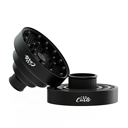 Cooboard CooCurls Hair Diffuser | Large Oval Collapsible Attachment for Hair Dryer for Salon Quality Curls at Home, Larger Size for Quicker Drying Time | NOT UNIVERSAL, Check Below for Sizing