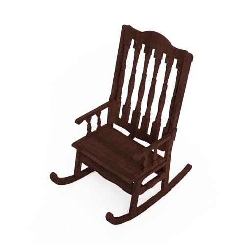 ロッキングチェア rocking chair 椅子 1/6 ドールハウス ミニチュア 日本製 木製 ローズウッド SDGs ハンドメイド アンティーク 木製 家具 人形 ドール 雑貨 (彫刻なし)