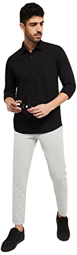 Image of Max Men's Cotton Regular Fit Solid Full Sleeves Casual Shirt