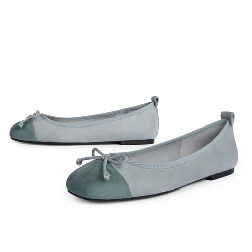 Image of Modatope Womens Flats Ballet Ballerina Flats for Women | Bow Bowknot Square Toe Slip on Flats, Dressy Comfort Ballet Shoes for Work, Driving, School, Travel & Daily Outings