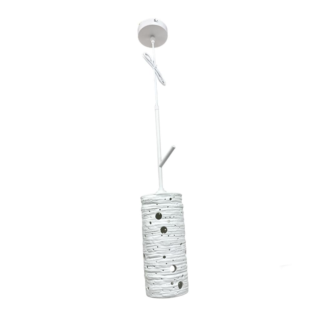 Vetrineinrete® Lampadario in ceramica traforata lampada pendente E27 da tavolo punto luce illuminazione soggiorno camera da letto
