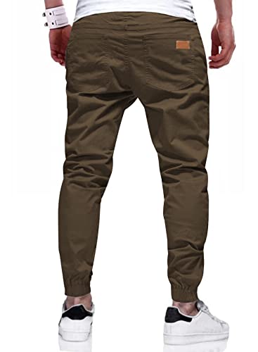 Image of JMIERR Mens Cotton Stretch Joggers Casual Twill Athletic Track Pants