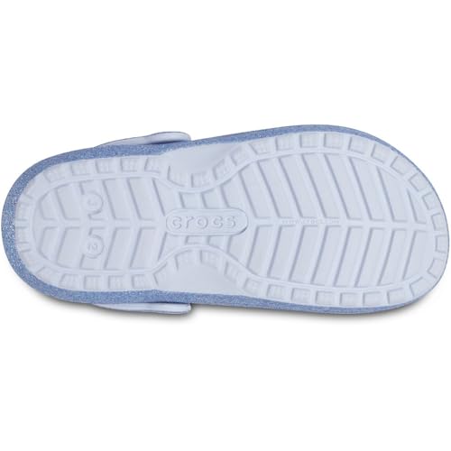 Image of Crocs Unisex-Child Classic Lined Glitter Clog K Shoes, Frosted Glitter, 29 /30 EU, 11 /11.5 US